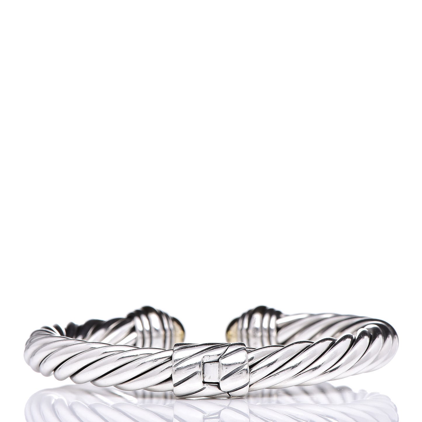 Sterling Silver 14K Yellow Gold 8.5mm Cable Classics Bracelet