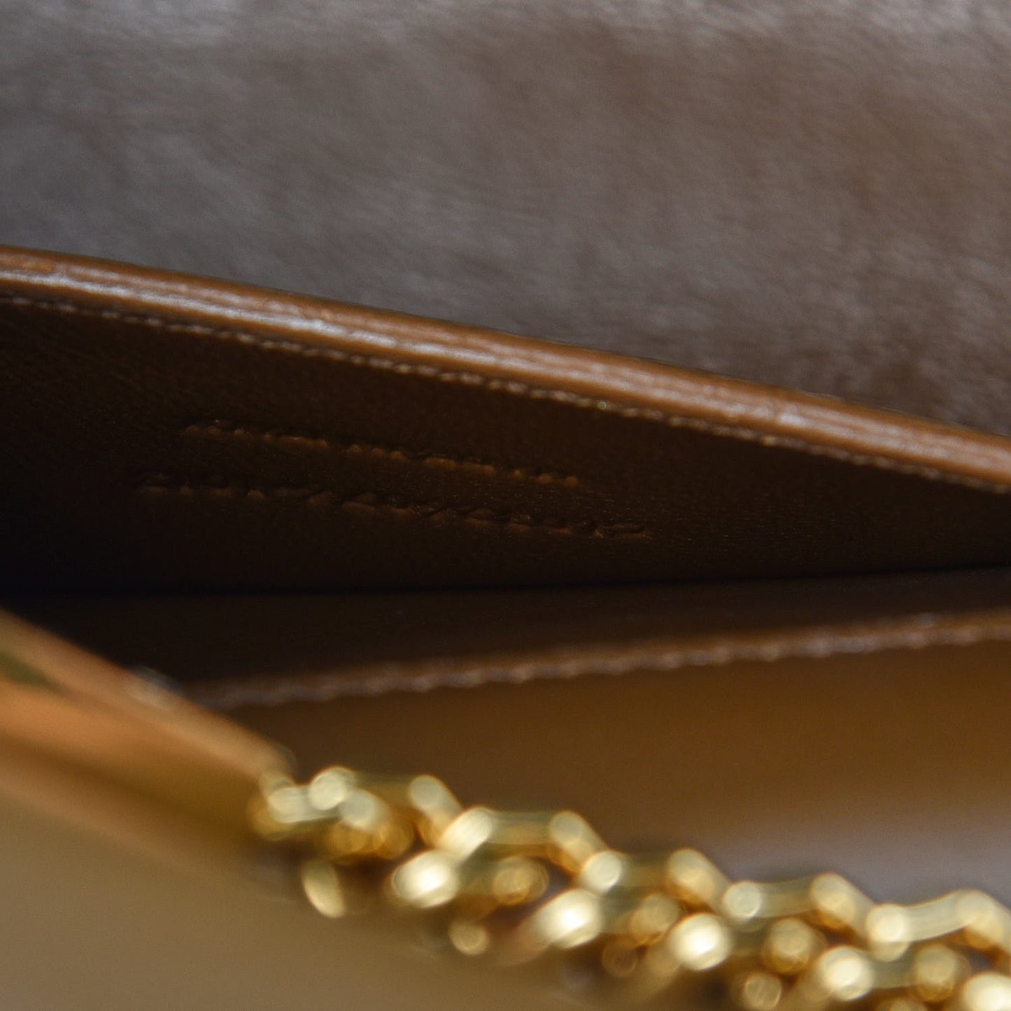 Suede Small Classic Monogram Kate Tassel Satchel Light Ochre