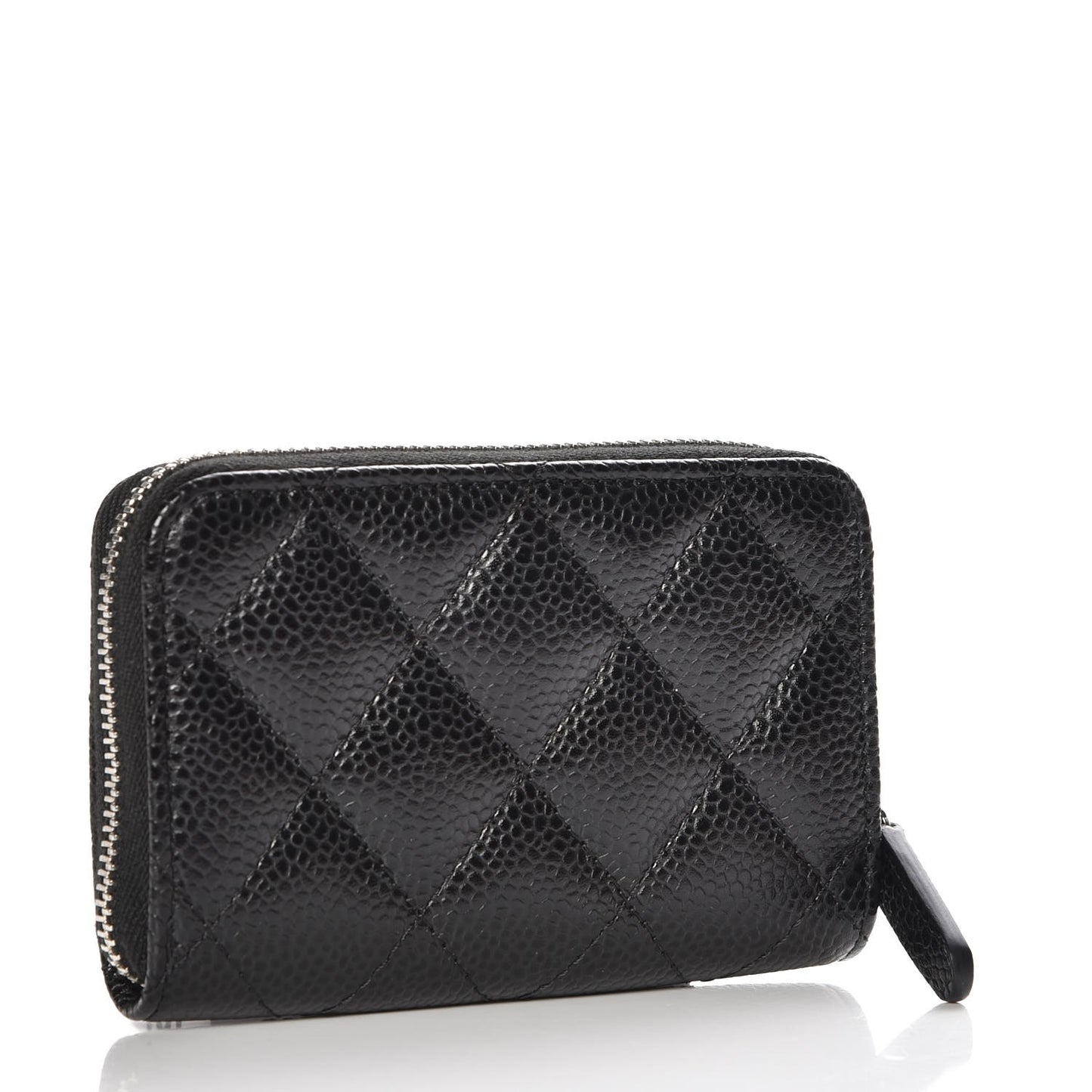 Caviar Quilted Zip Coin Purse Black