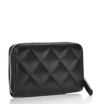 Chanel Caviar Quilted Zip Coin Purse Black 3 of 8