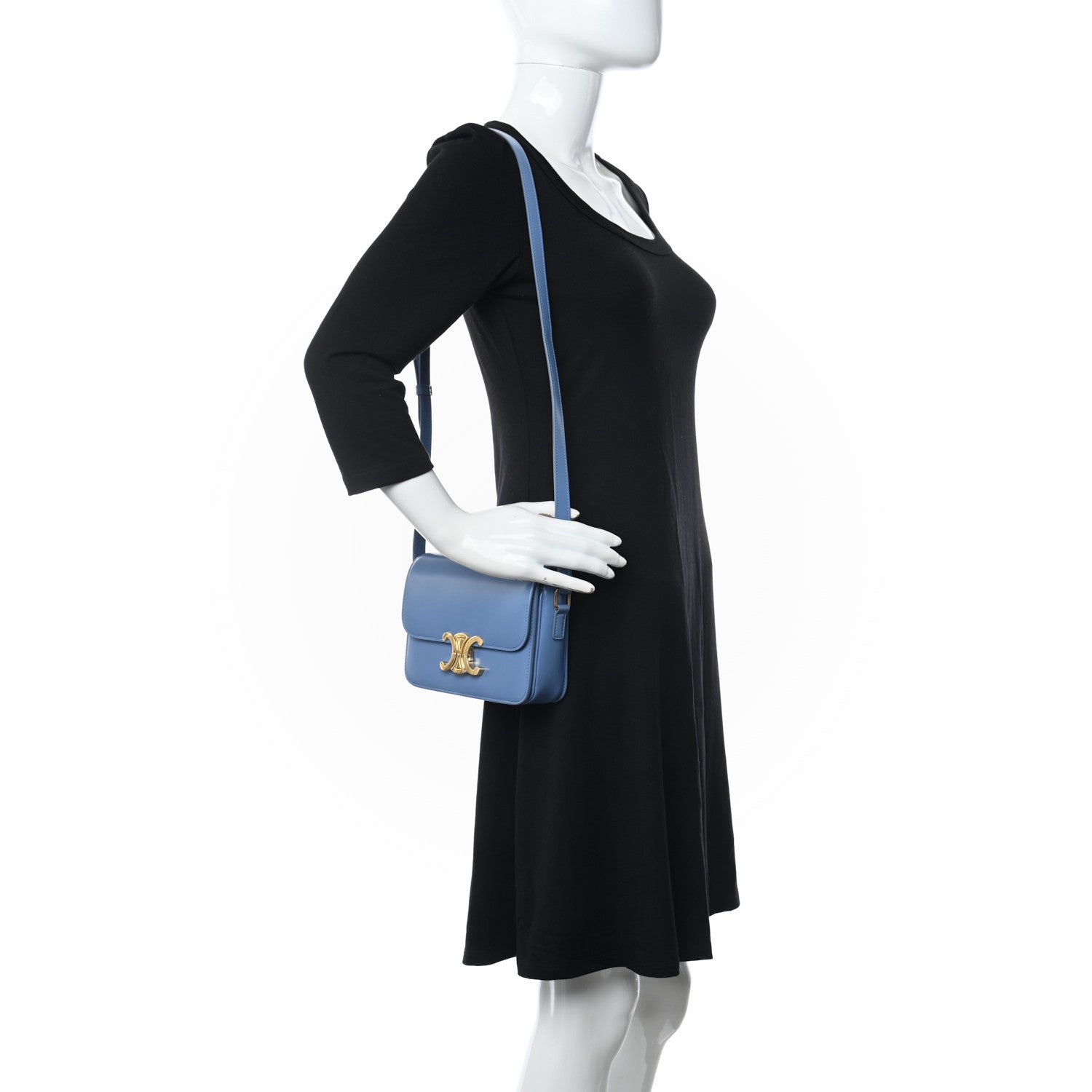 Celine Shiny Calfskin Teen Triomphe Azure 2 of 11