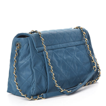 Chanel Iridescent Calfskin Large Chic Quilt Flap Dark Blue 4 of 12