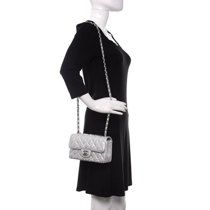 Chanel Metallic Lambskin Quilted Mini Rectangular Flap Silver 2 of 11