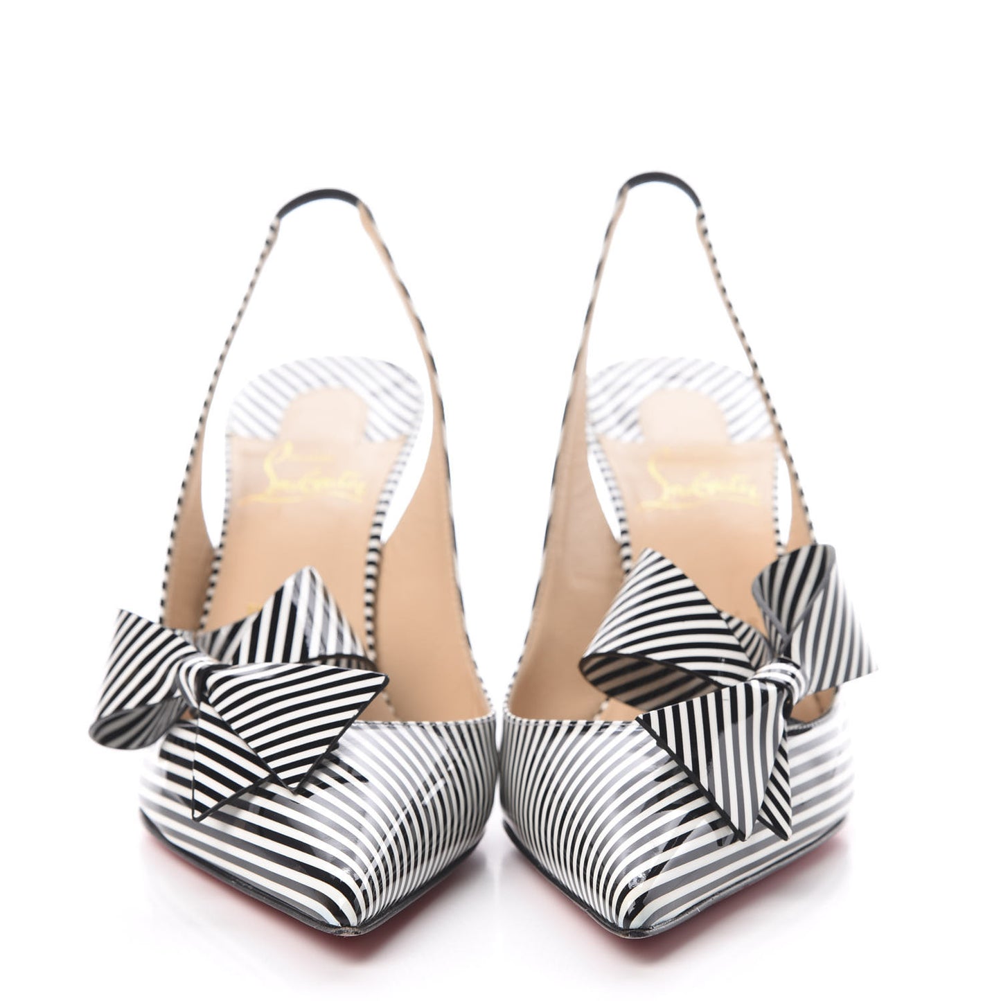 Patent Stripes Clare Nodo 80 Pumps 39 Black White