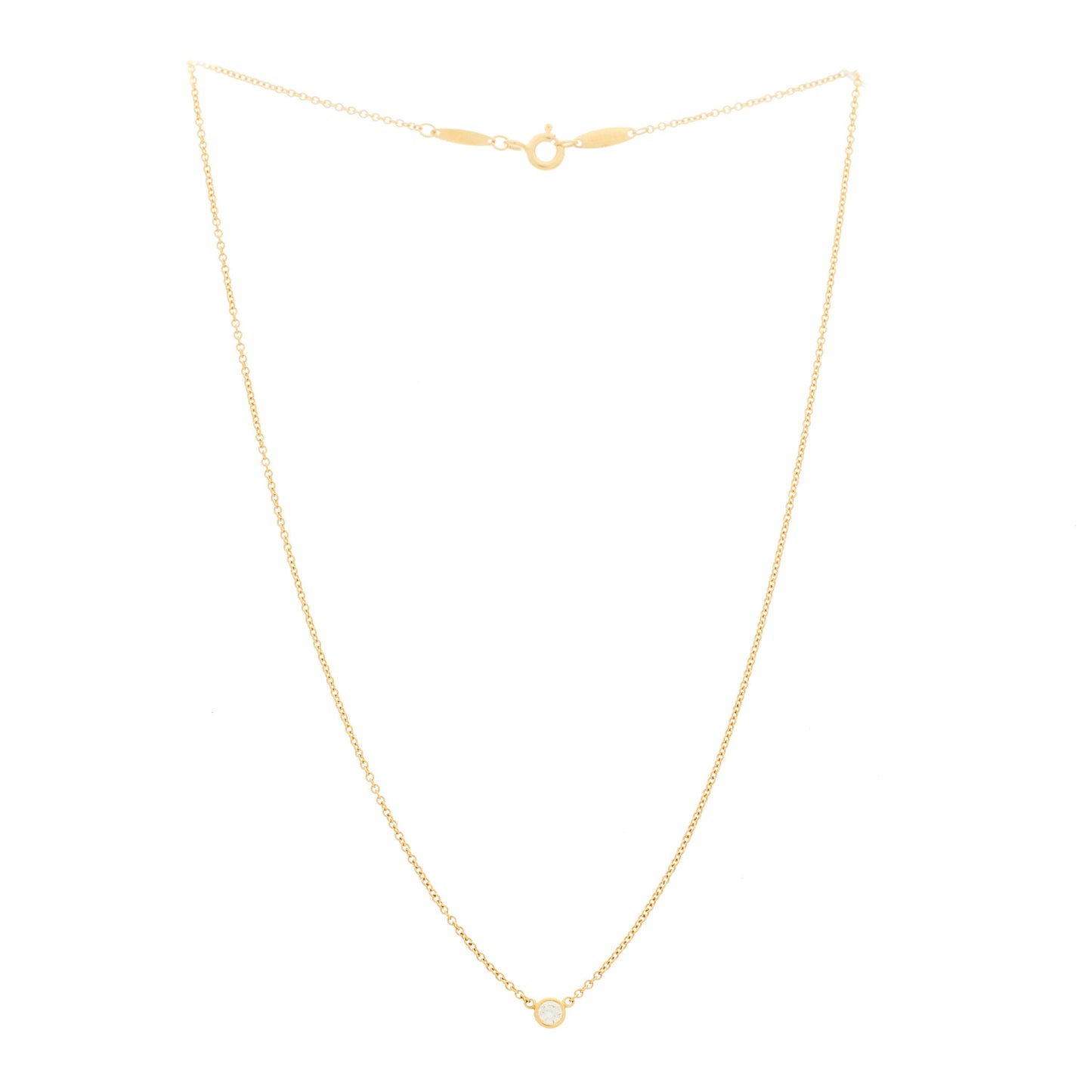 18K Yellow Gold Diamond .08ct Elsa Peretti Diamonds by the Yard Pendant Necklace