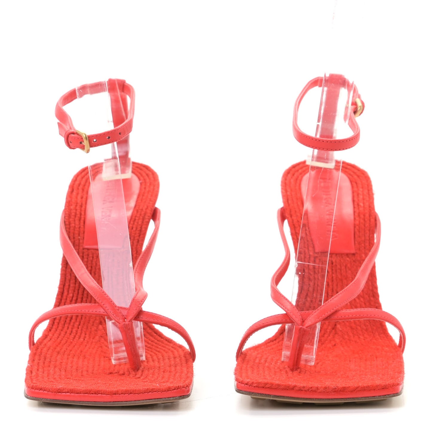 Nappa Rope Stretch Multi Strap 90mm Sandals 37 Tomato