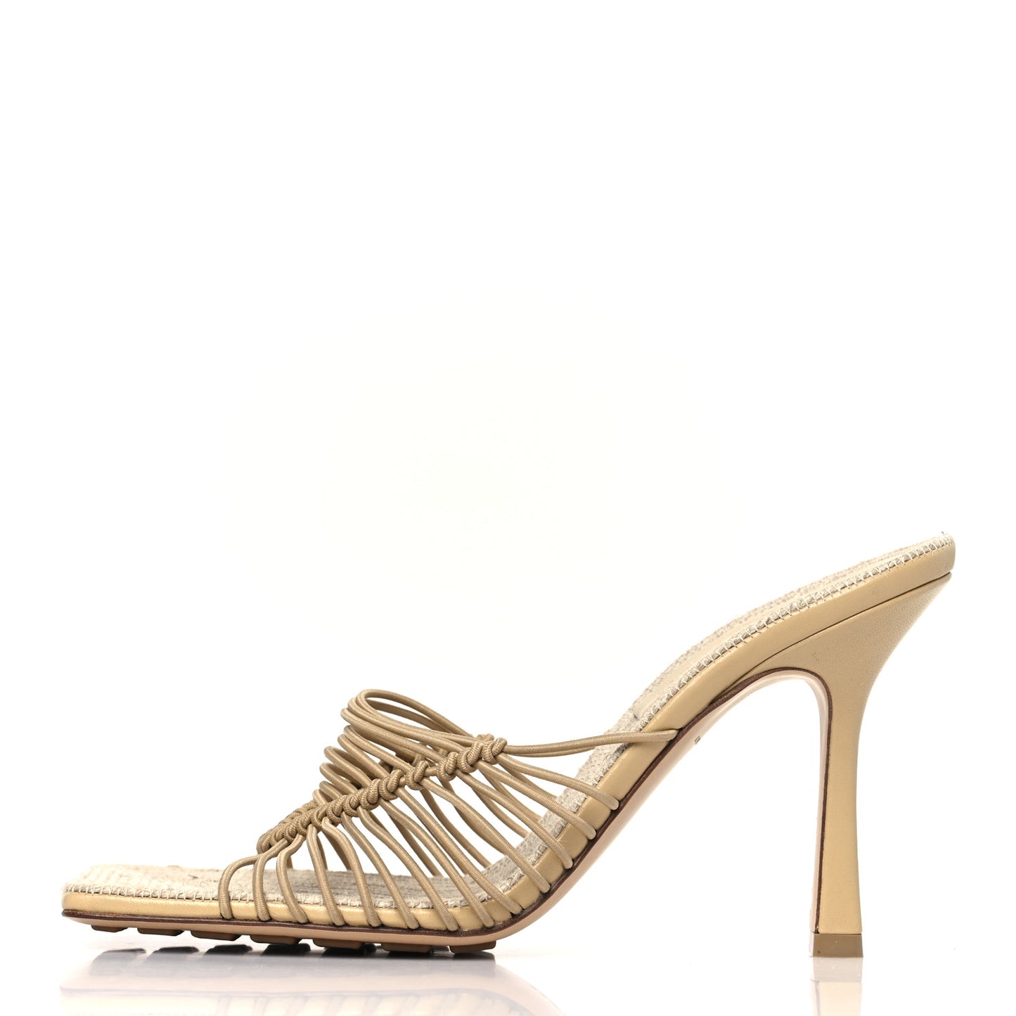 Raffia Elasticized Stretch Mule Sandals 39 Cane Sugar