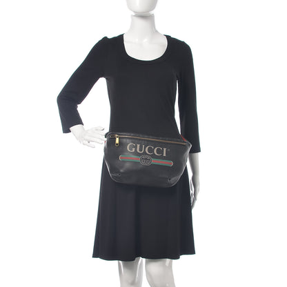 Gucci Grained Calfskin Logo Belt Bag Black 2 of 9