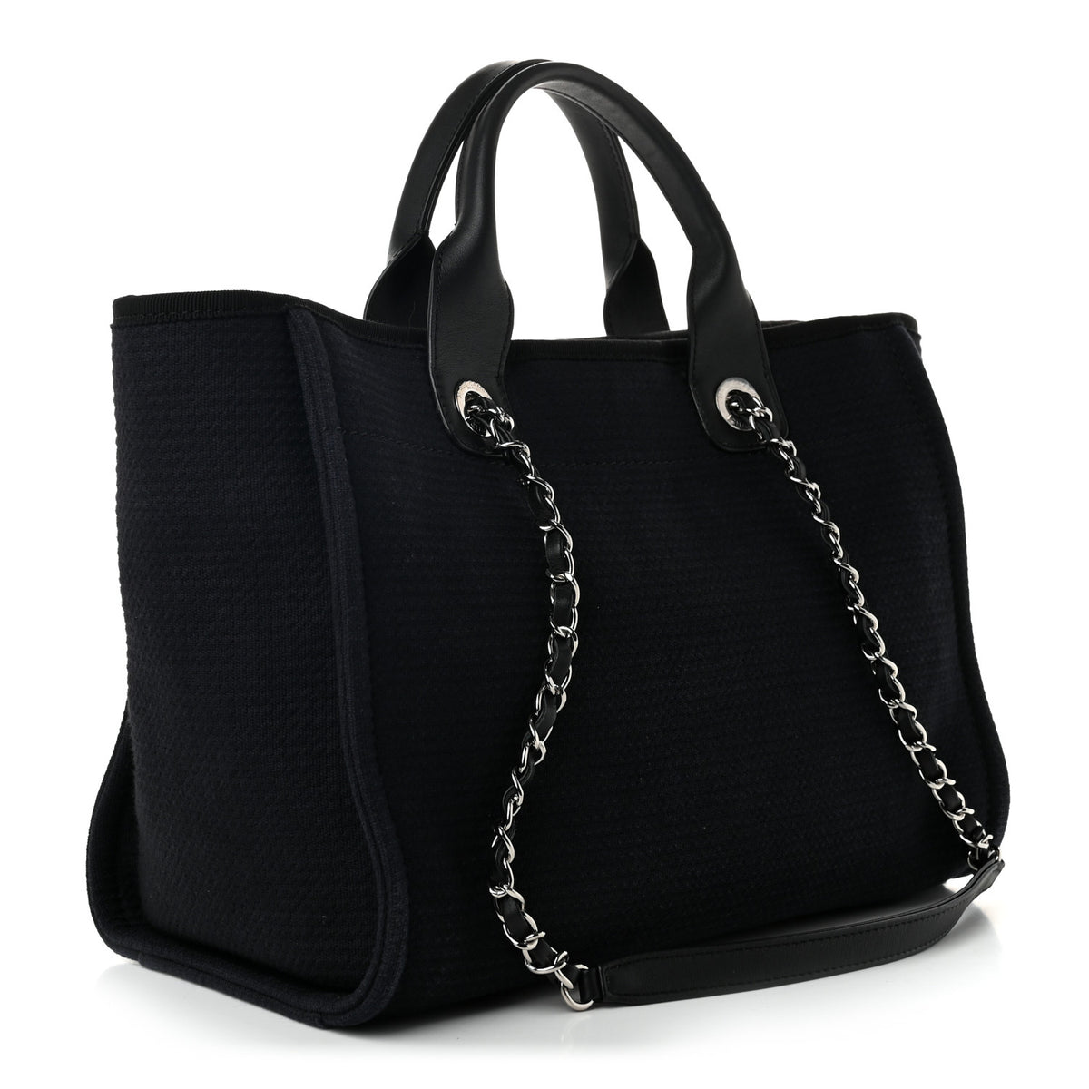 Chanel Mixed Fibers Small Deauville Tote Black 4 of 11