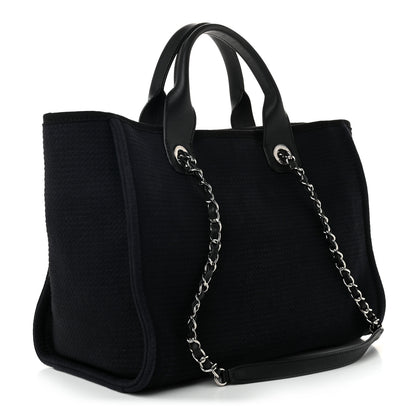 Chanel Mixed Fibers Small Deauville Tote Black 4 of 11