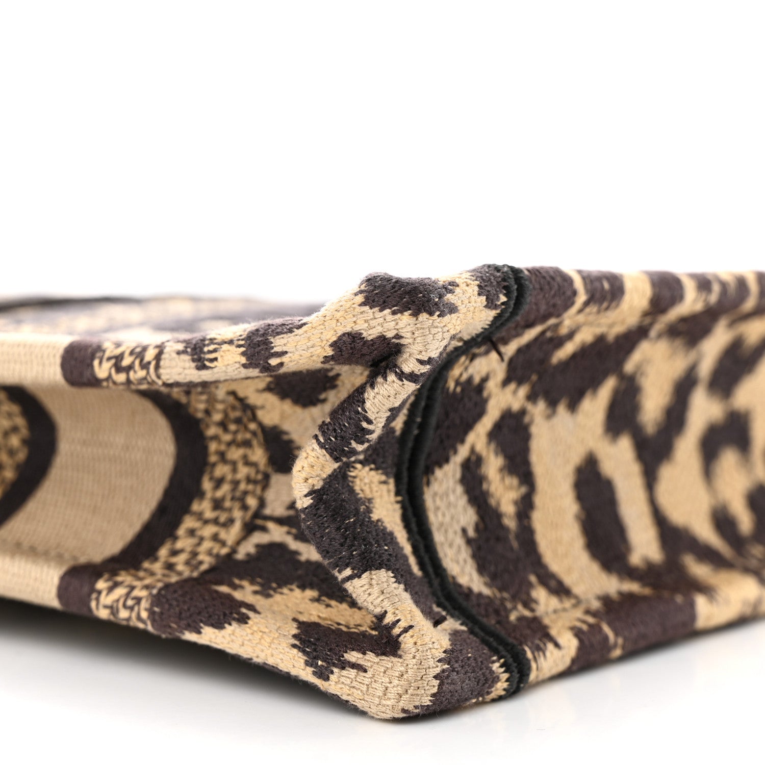 Christian Dior Canvas Mizza Embroidered Mini Leopard Book Tote Beige 9 of 11