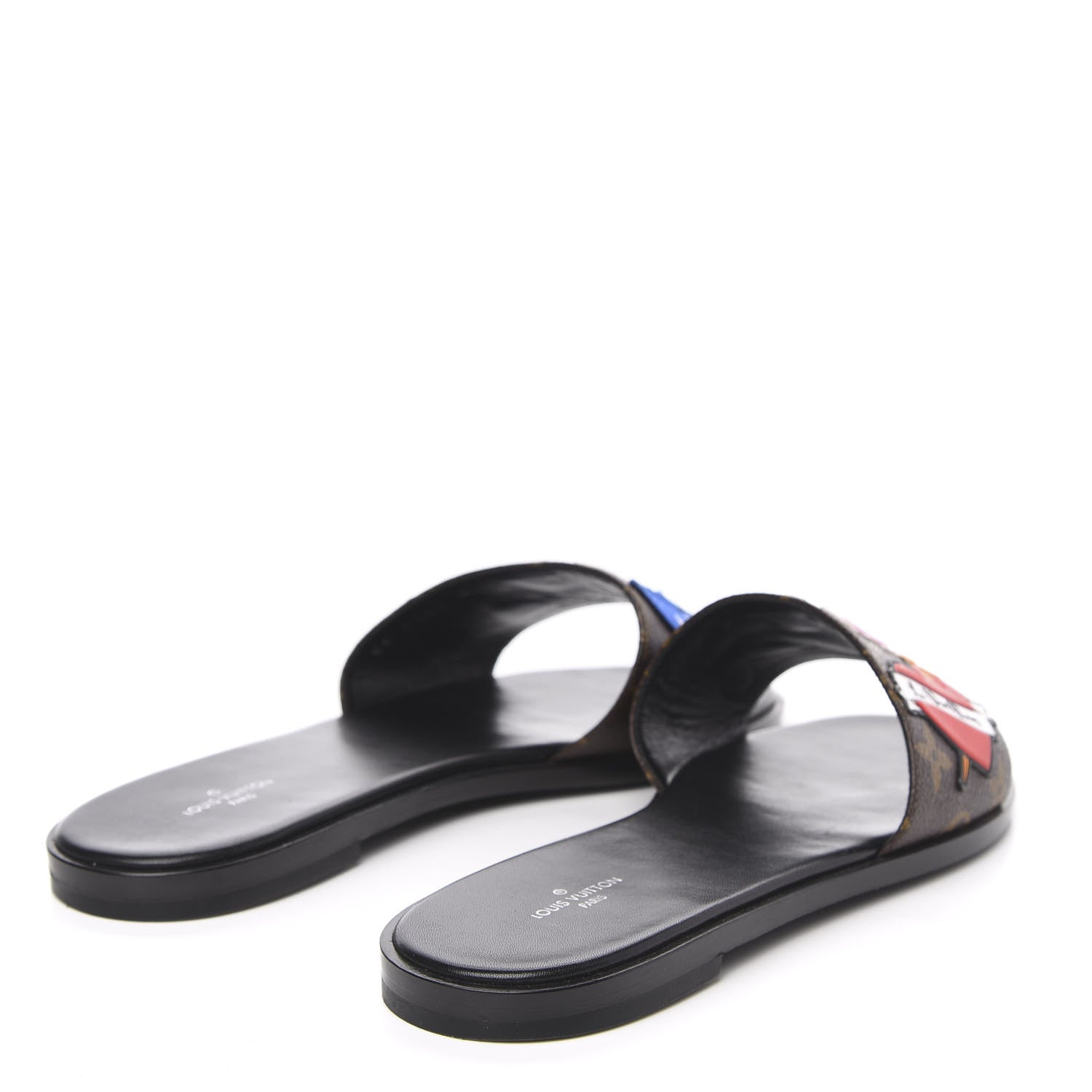 Louis Vuitton Patent Calfskin Monogram Black Heart Flat Mules 39 Cacao 4 of 10