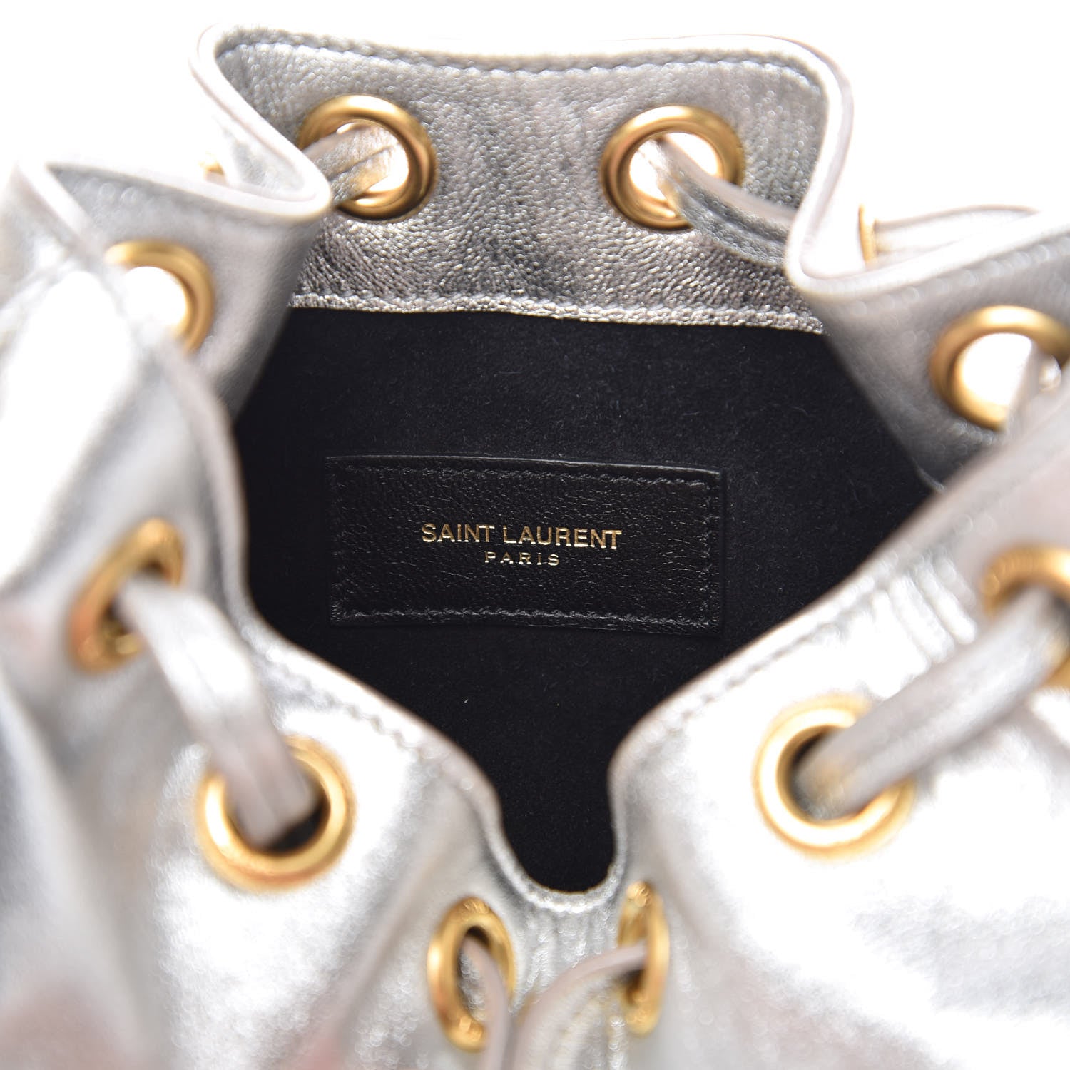 Saint Laurent Metallic Calfskin Small Emmanuelle Bucket Bag Silver 7 of 15