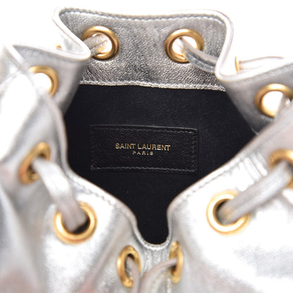 Saint Laurent Metallic Calfskin Small Emmanuelle Bucket Bag Silver 7 of 15