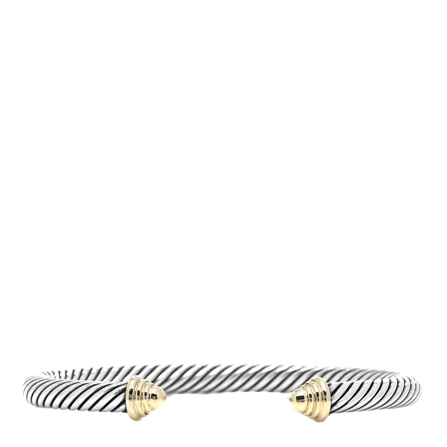 Sterling Silver 14K Yellow Gold 5mm Cable Classics Bracelet
