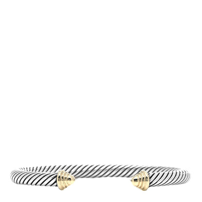 David Yurman Sterling Silver 14K Yellow Gold 5mm Cable Classics Bracelet 1 of 4