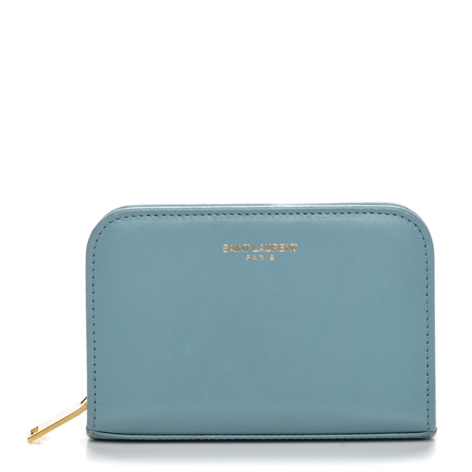 Saint Laurent Calfskin Small Coin Purse Blue Glacier 1 of 8