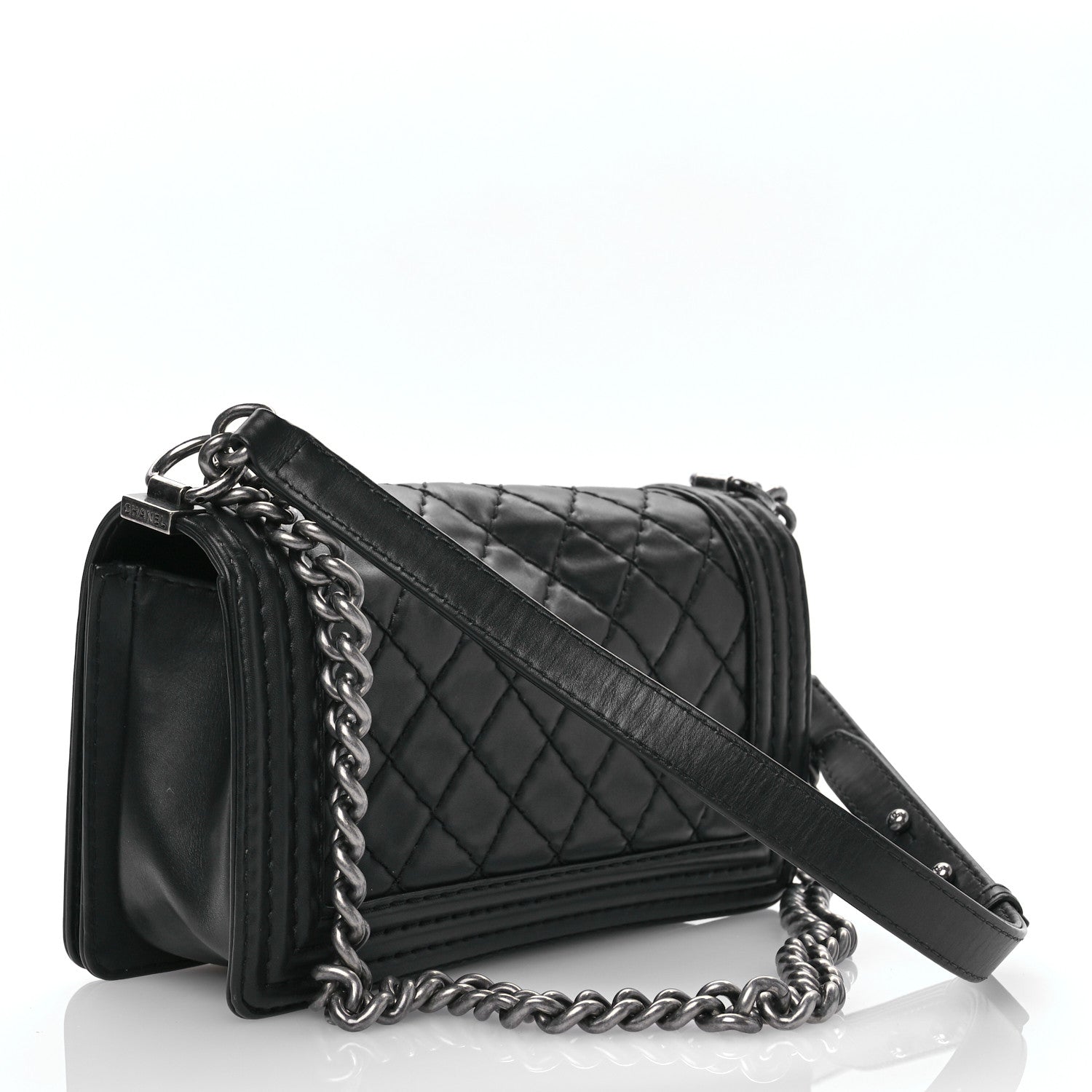 Chanel Lambskin Stitch Quilted Medium Boy Flap Black 3 of 11