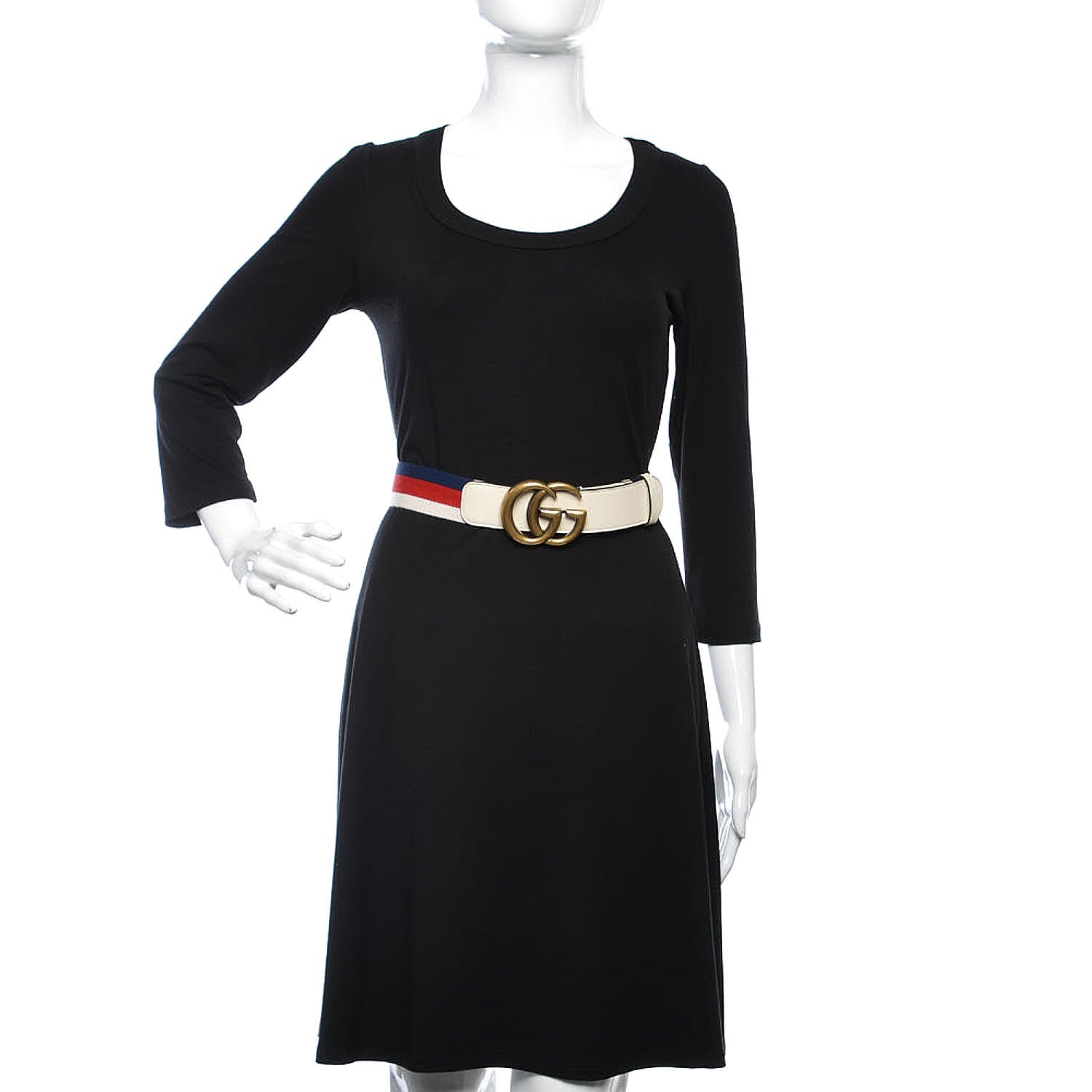 Gucci Nylon Calfskin Sylvie Web Double G 40mm Belt 95 38 Mystic White Hibiscus Red Maritime 2 of 7