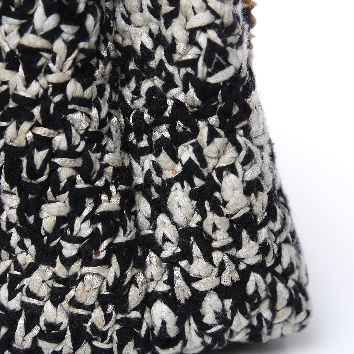 Crochet Small Coco Handle Flap Black Beige
