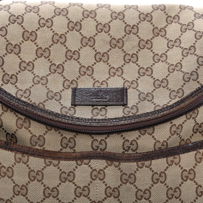 Gucci Monogram Natural Pigskin Large Diaper Bag Beige Ebony Cocoa Dark Chocolate 10 of 14