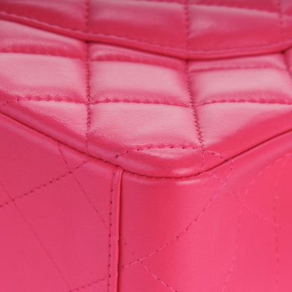 Chanel Lambskin Quilted Maxi Double Flap Fuchsia 11 of 11