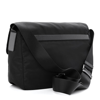 Prada Tessuto Nylon Saffiano Double Buckle Messenger Shoulder Bag Black 2 of 12