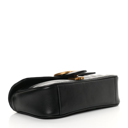 Gucci Calfskin Matelasse Mini GG Marmont Shoulder Bag Black 7 of 21