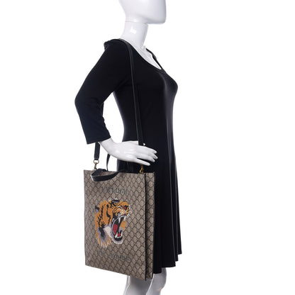 Gucci GG Supreme Monogram L'Aveugle Par Amour Print Vertical Tote Black 2 of 11