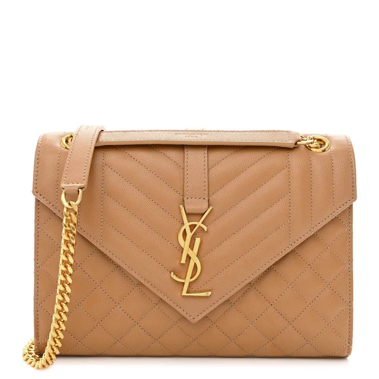 Saint Laurent Grain De Poudre Textured Mixed Matelasse Medium Triquilt Monogram Satchel Cork 1 of 10