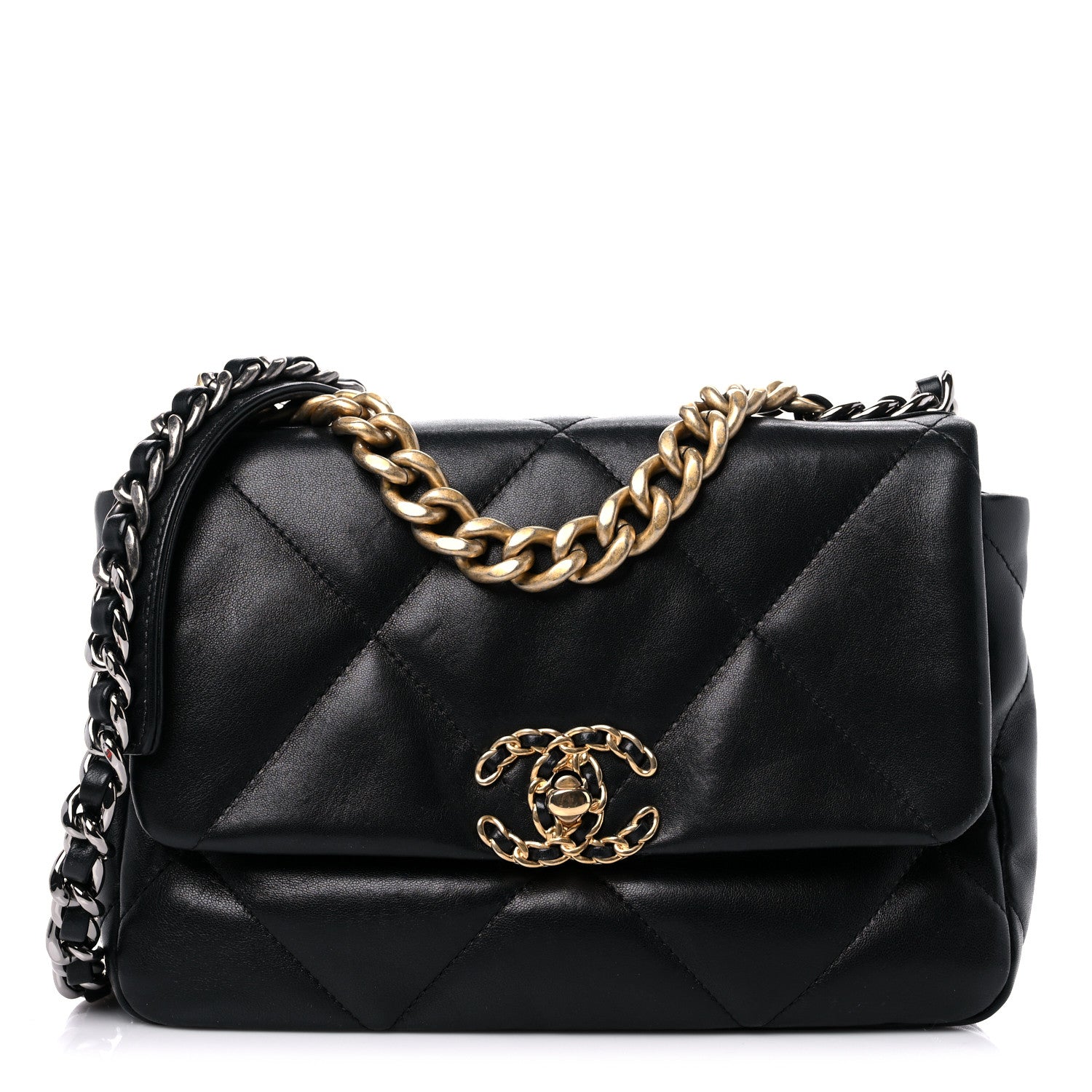 Chanel Goatskin Quilted Medium Chanel 19 Flap Black 1 of 10