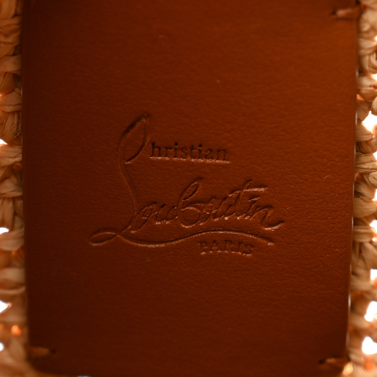 Christian Louboutin Raffia Calfskin Mini By My Side Tote Natural Cuoio 6 of 12