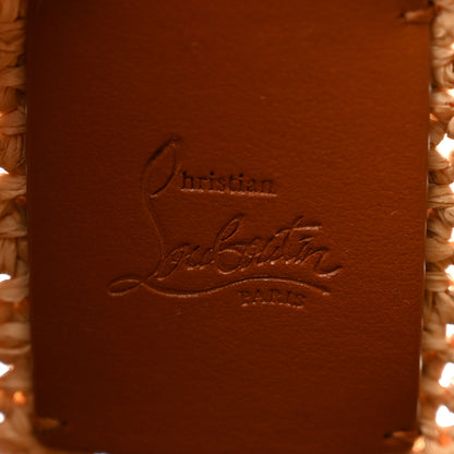 Christian Louboutin Raffia Calfskin Mini By My Side Tote Natural Cuoio 6 of 12