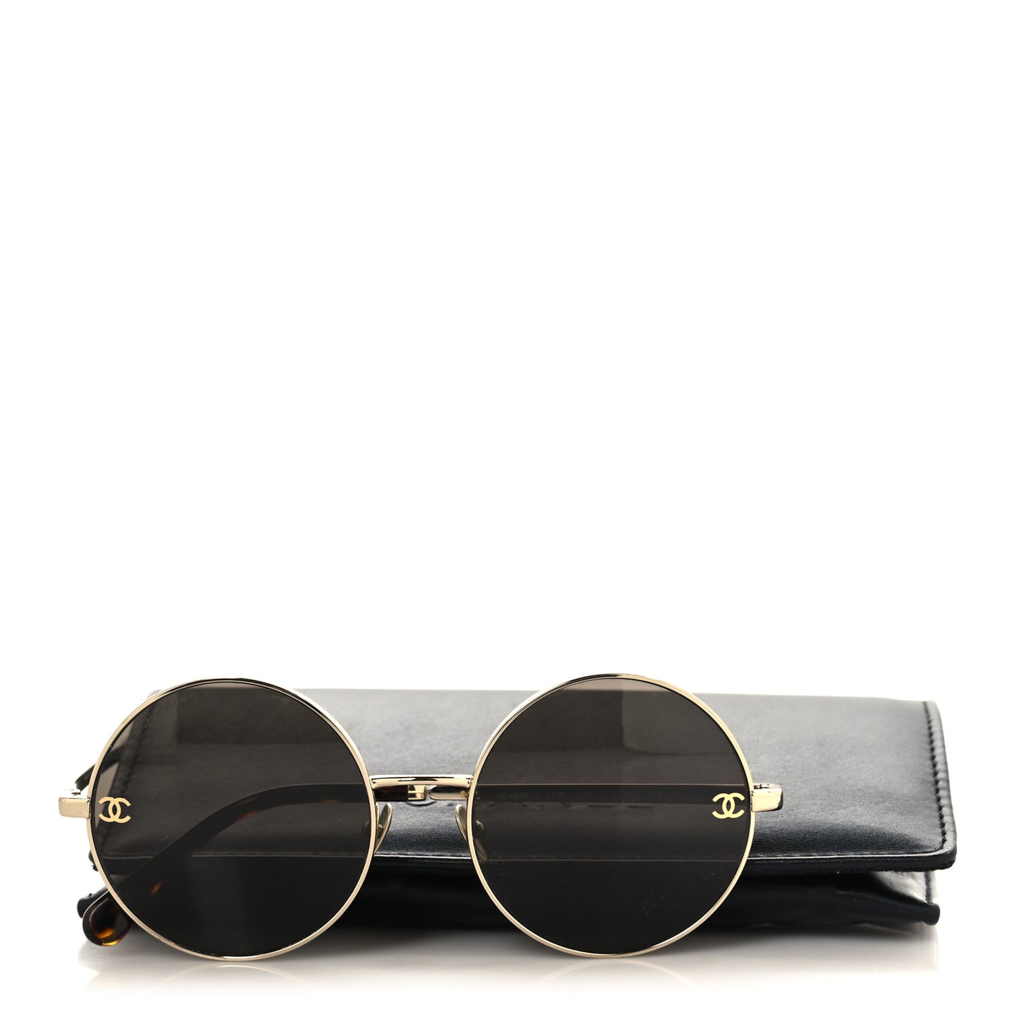 Metal Round Sunglasses 4268 Gold Tortoise