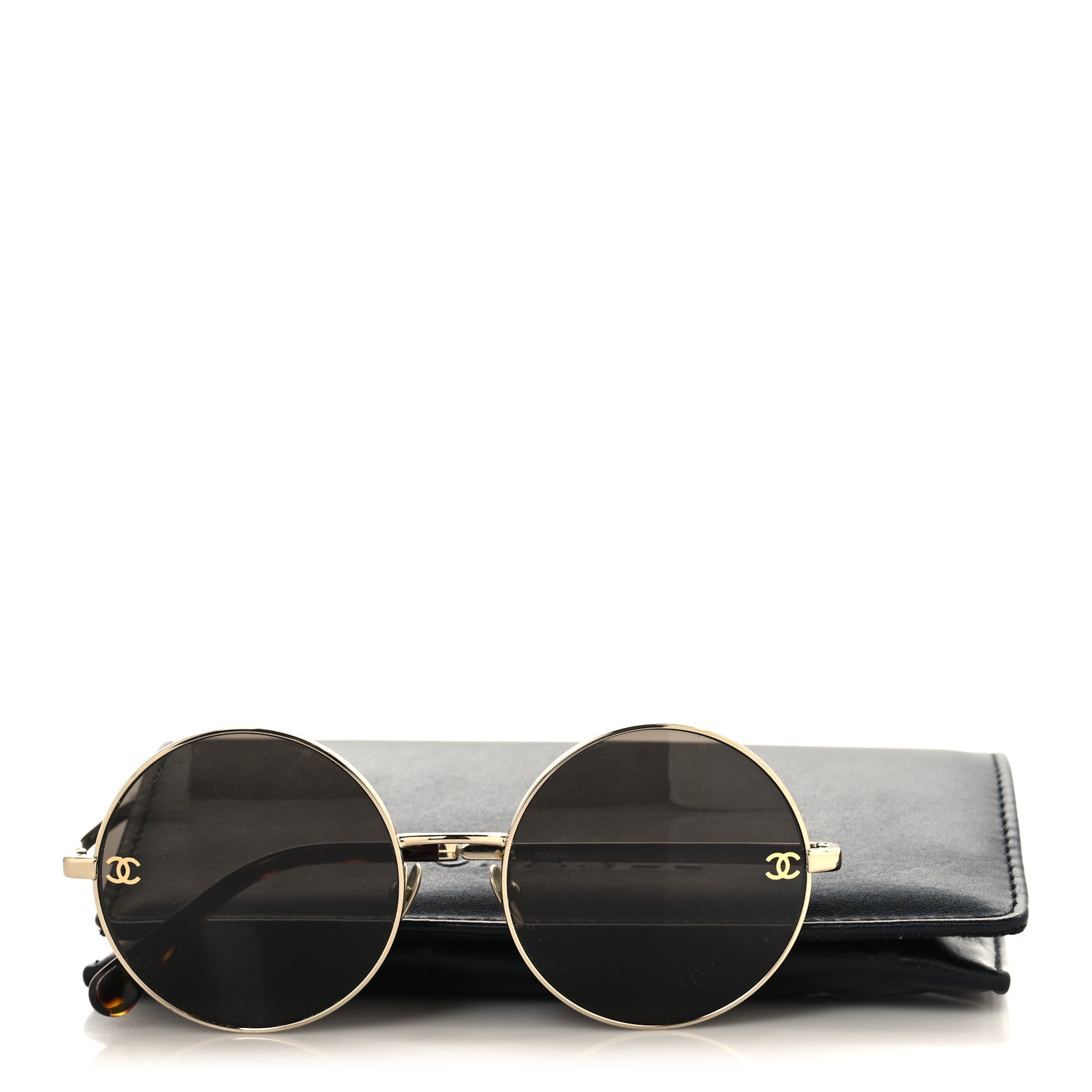 Chanel Metal Round Sunglasses 4268 Gold Tortoise 7 of 7