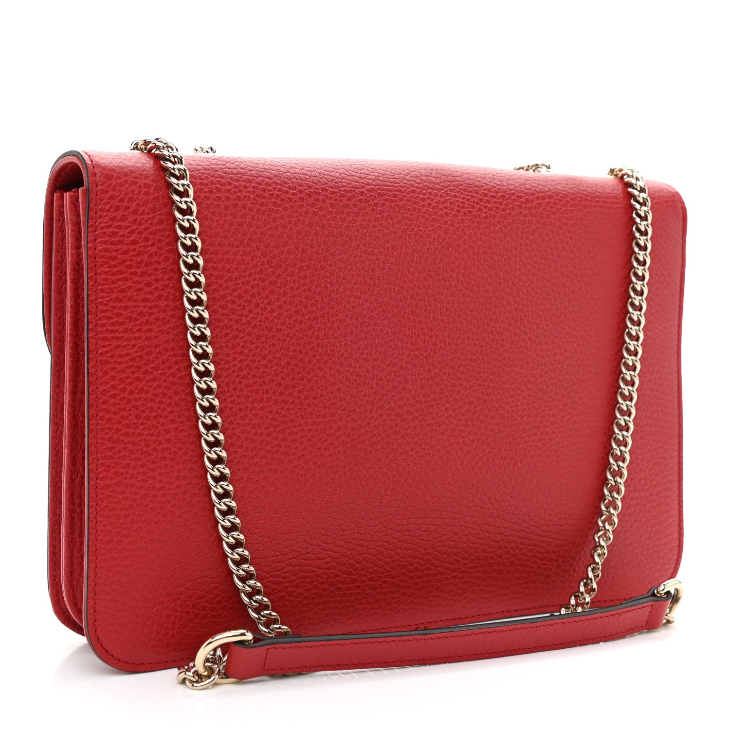 Gucci Dollar Calfskin Interlocking G Shoulder Bag Red 3 of 8