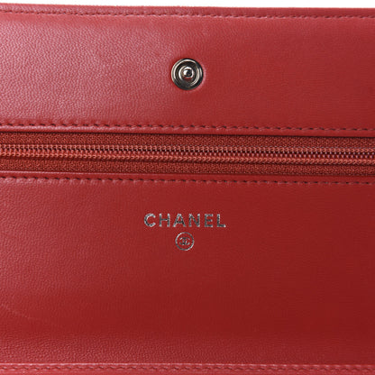 Chanel Lambskin Quilted Tri-Color Wallet On Chain WOC Red Blue 6 of 11