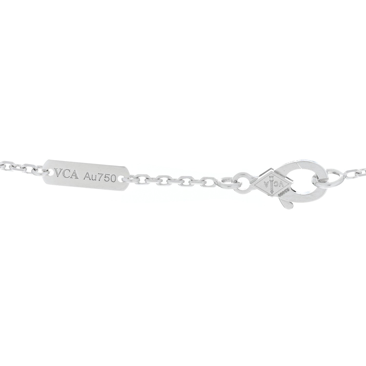 Van Cleef & Arpels VAN CLEEF & ARPELS 18K White Gold Guilloche Vintage Alhambra Pendant Necklace 4 of 5