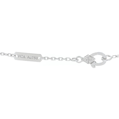 Van Cleef & Arpels VAN CLEEF & ARPELS 18K White Gold Guilloche Vintage Alhambra Pendant Necklace 4 of 5