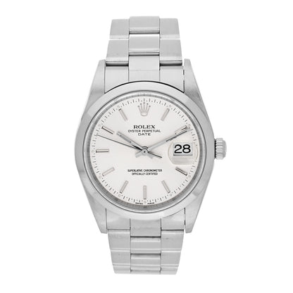 Rolex Stainless Steel 34mm Oyster Perpertual Date Watch Silver 15200 1 of 4