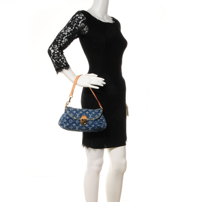 Louis Vuitton Monogram Denim Mini Pleaty Blue 2 of 7