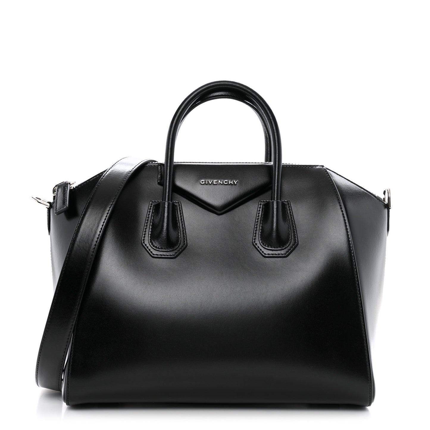 Shiny Lord Calfskin Medium Antigona Black