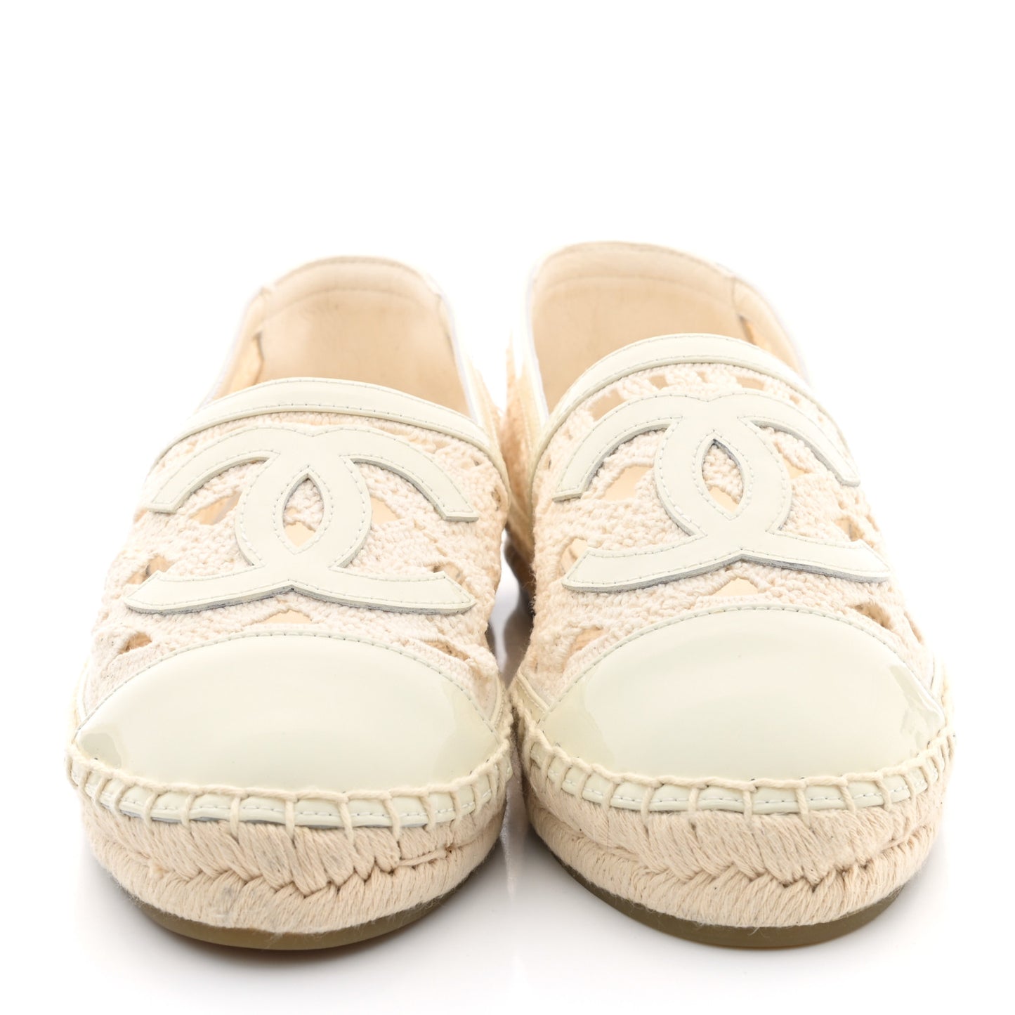 Macrame Patent CC Espadrilles 35 Beige Ivory