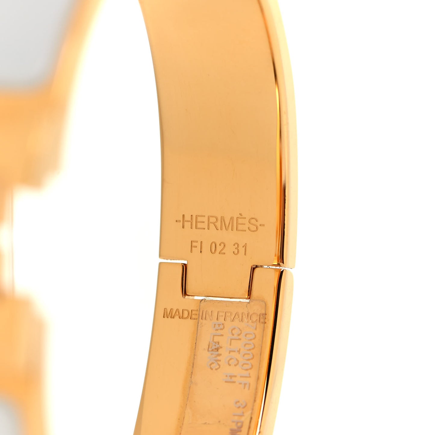Enamel Narrow Clic Clac H Bracelet PM White