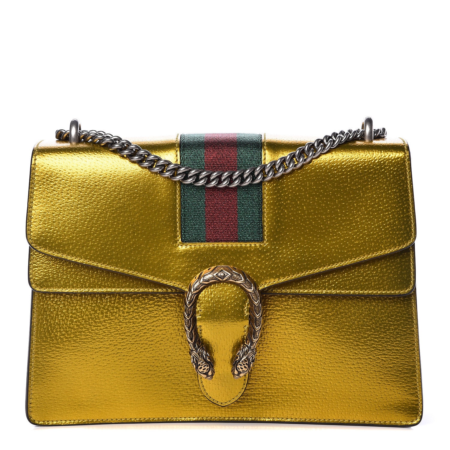 Gucci Metallic Calfskin Medium Dionysus Shoulder Bag Yellow 1 of 12