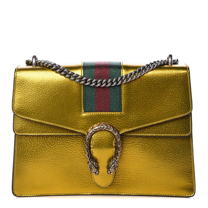 Gucci Metallic Calfskin Medium Dionysus Shoulder Bag Yellow 1 of 12