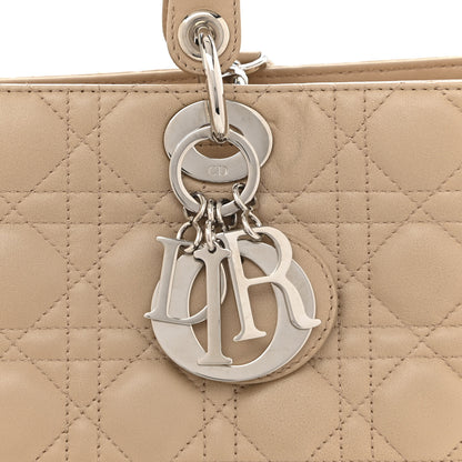Christian Dior Lambskin Cannage Large Lady Dior Beige 8 of 13