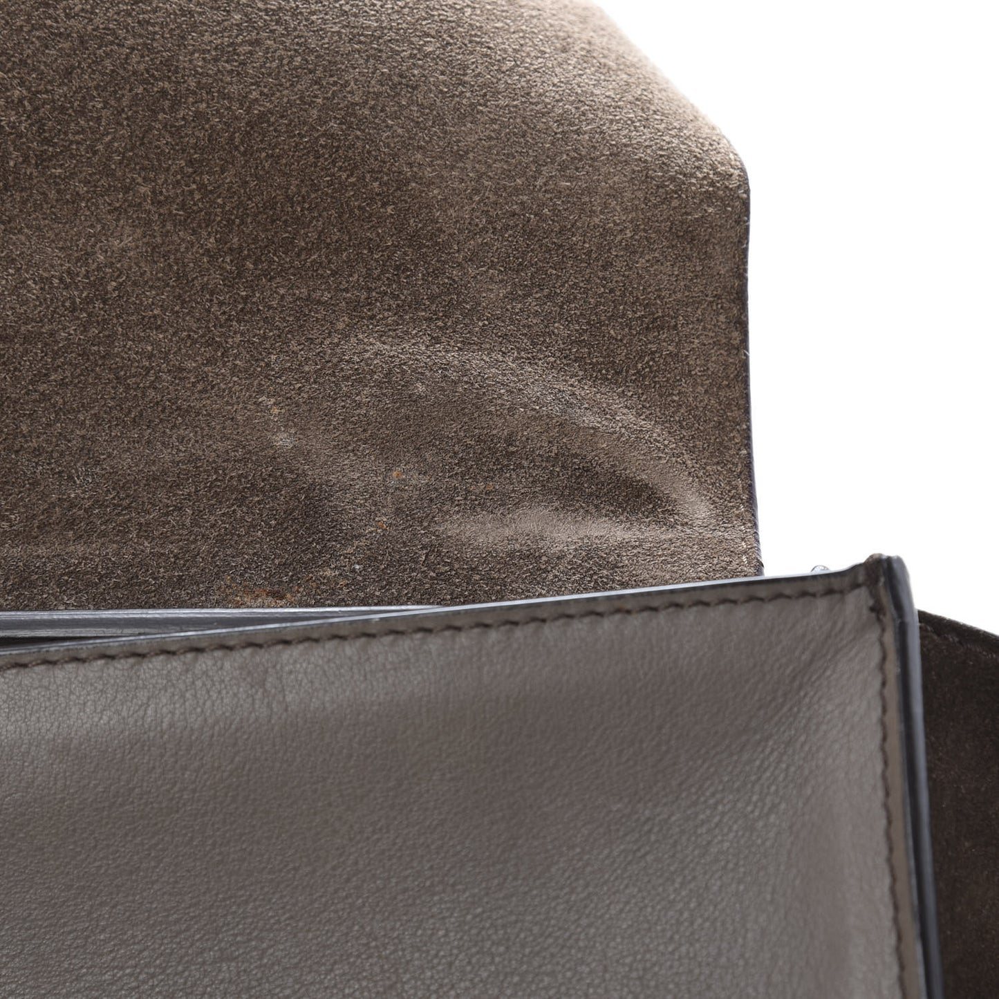 Calfskin Suede Medium Tri-Color Trapeze Taupe