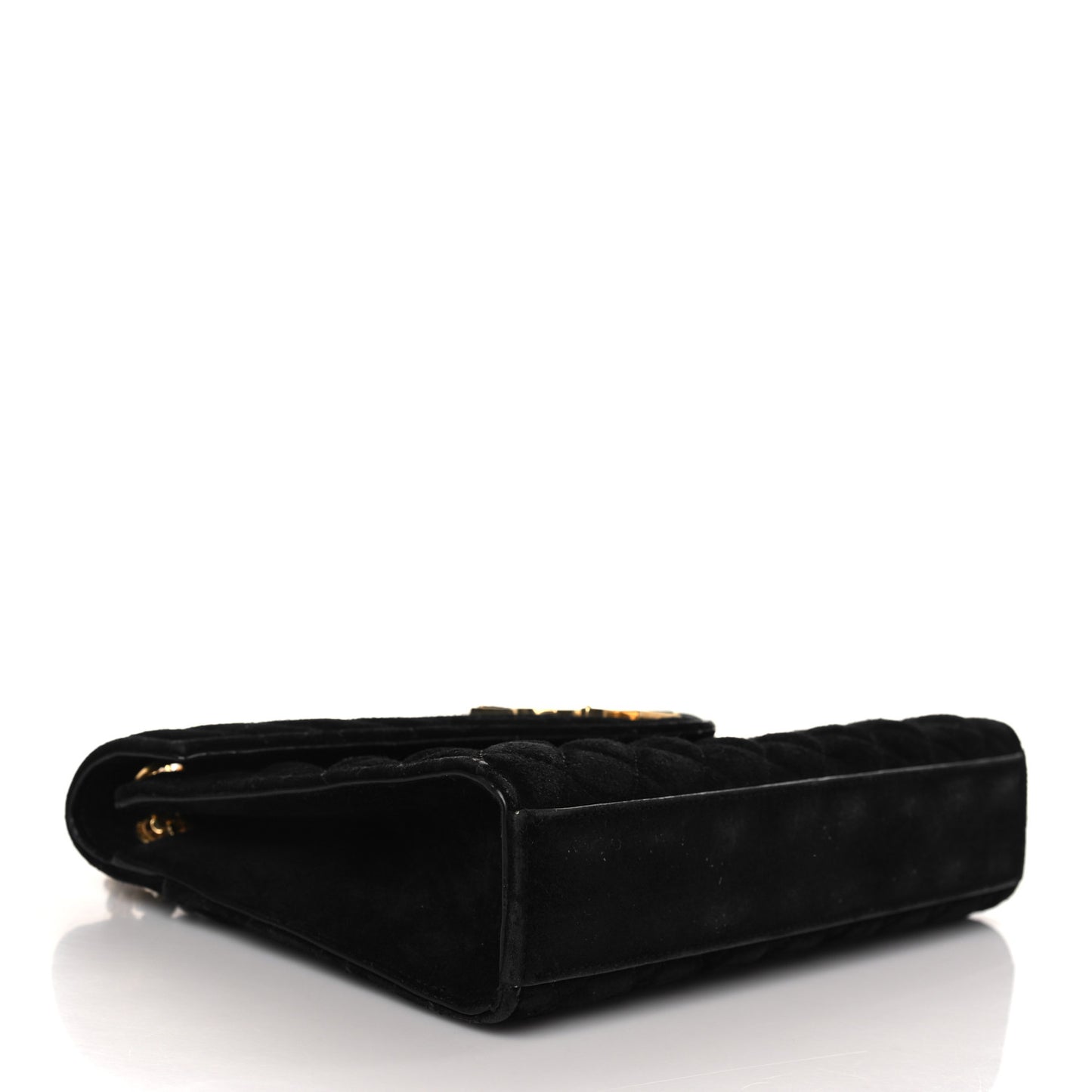 Suede Mixed Matelasse Triquilt Medium Monogram Satchel Black