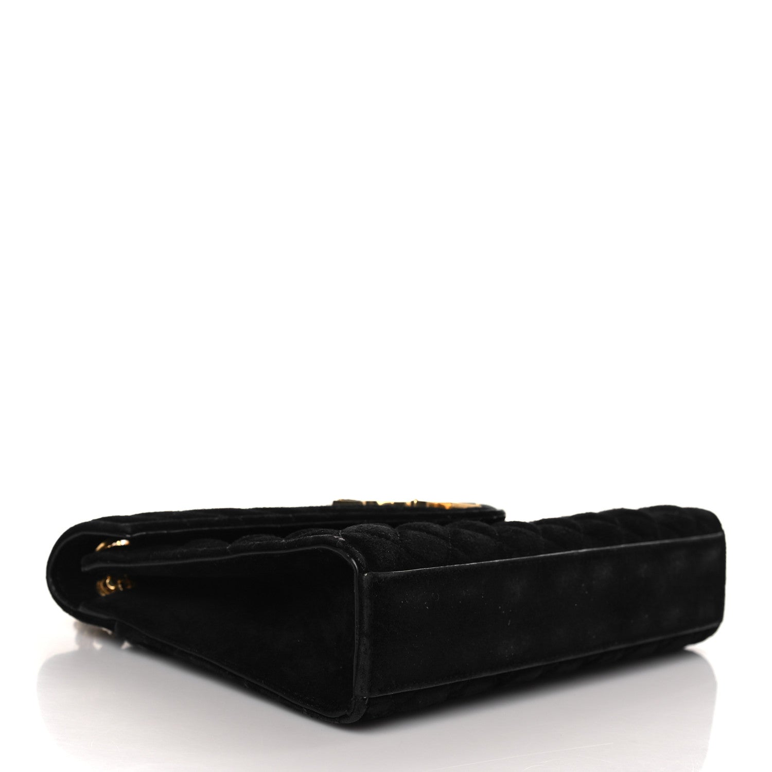 Saint Laurent Suede Mixed Matelasse Triquilt Medium Monogram Satchel Black 3 of 10